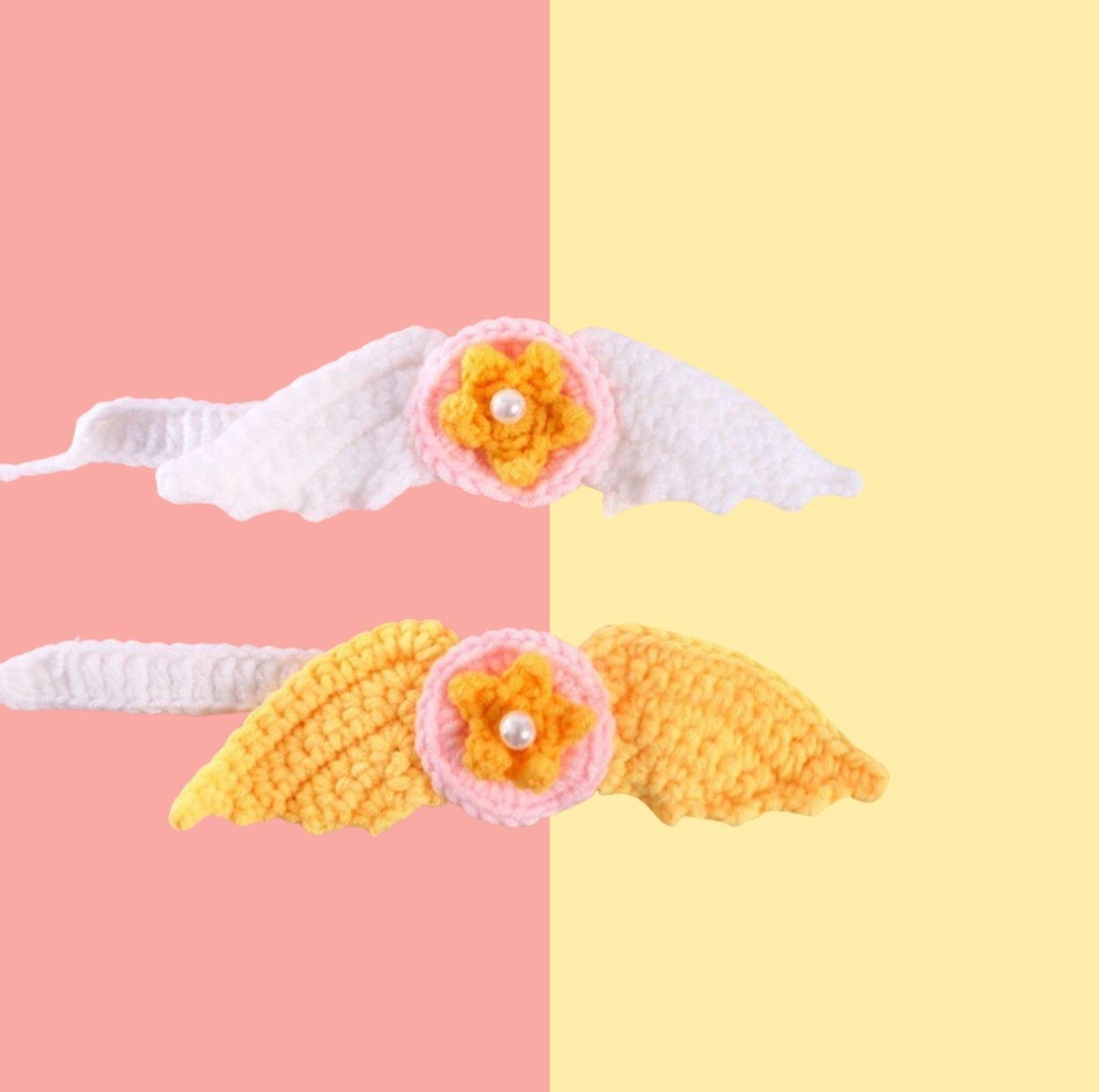 Hand Knitted Thread Wing Adjustable Collar