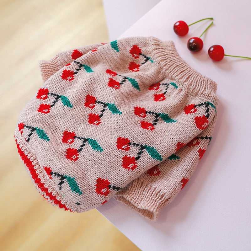 Cherry Printed Cat Dog Sweater