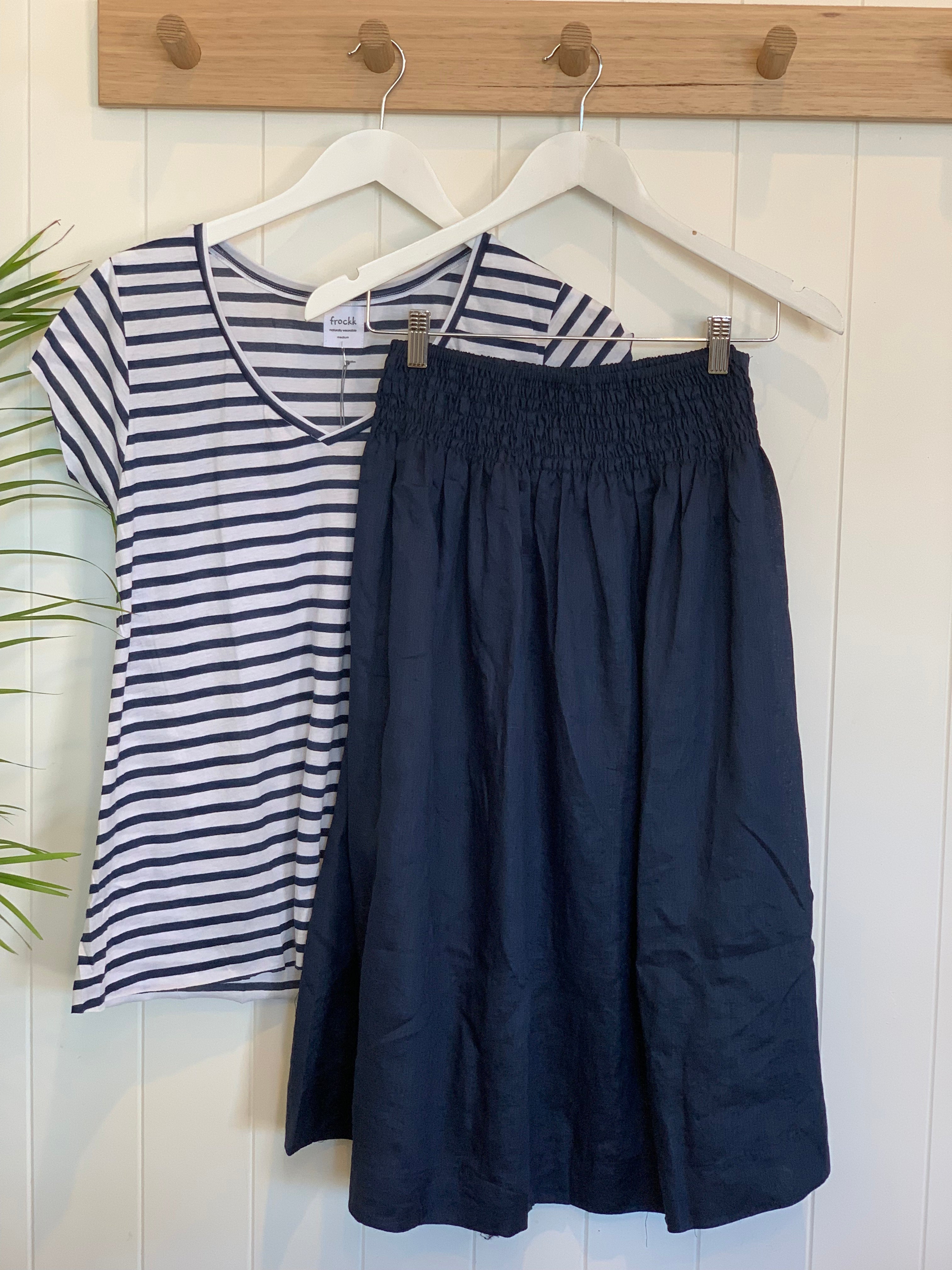 navy linen