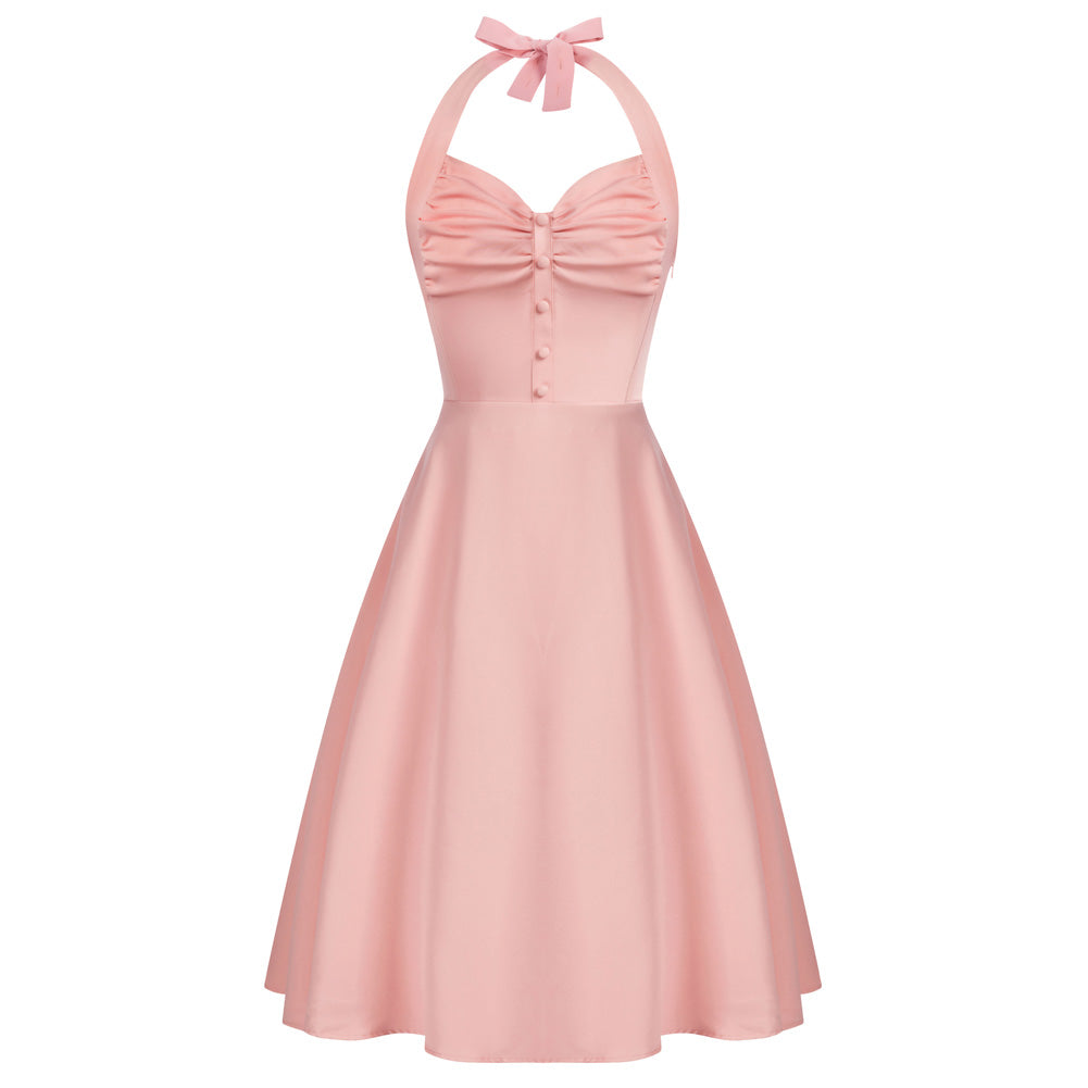 Halter Dresses for Wedding Guest Sweetheart Neck 1950s Vintage Dresses