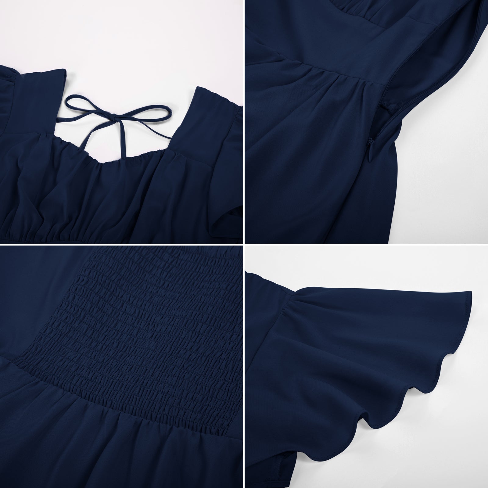 Square Neck Tiered Ruffle Dress 2023 Summer Vintage  A-line Swing Midi Dress