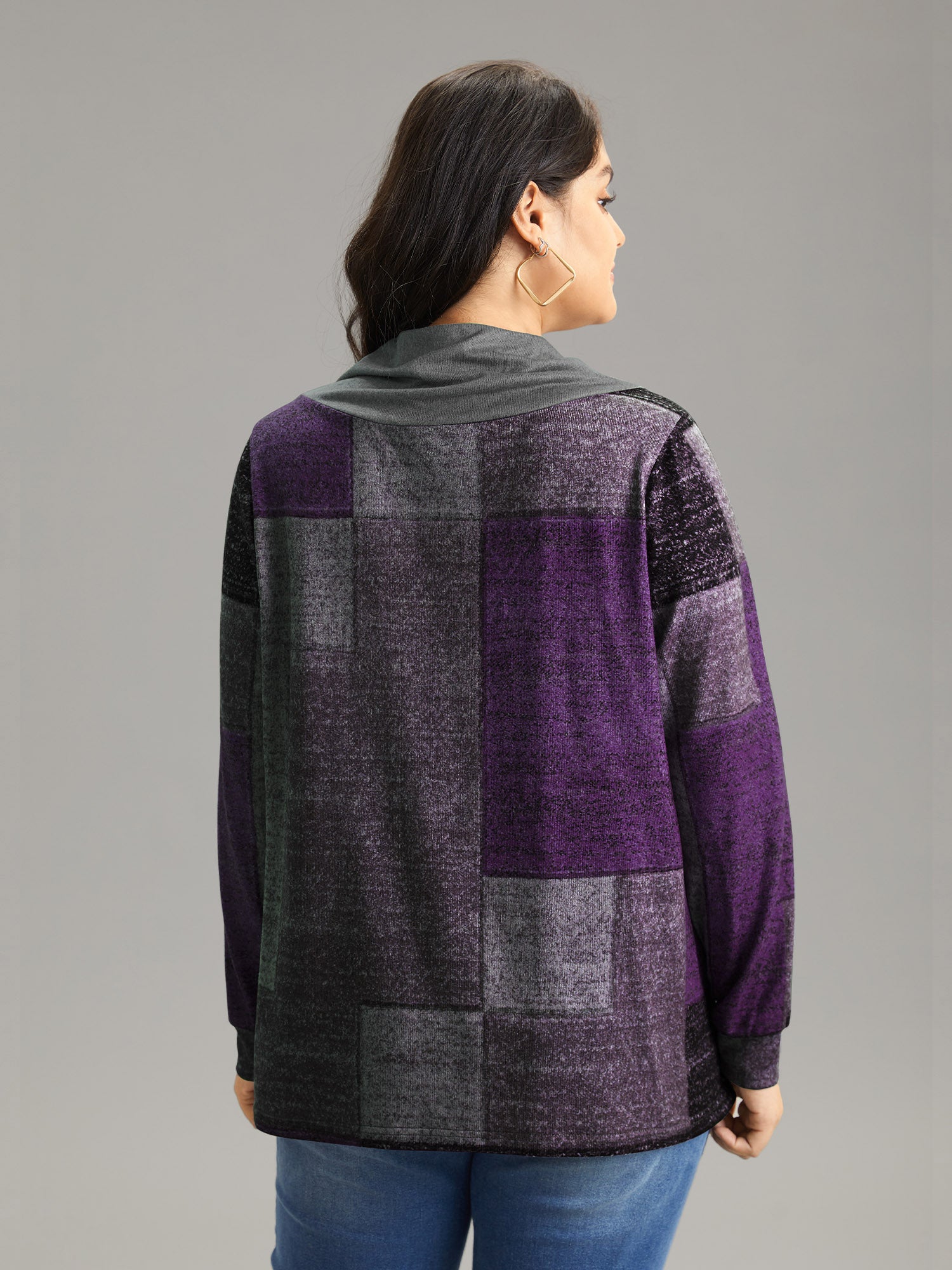 Asymmetrical Colorblock Button Detail Pleated T-shirt