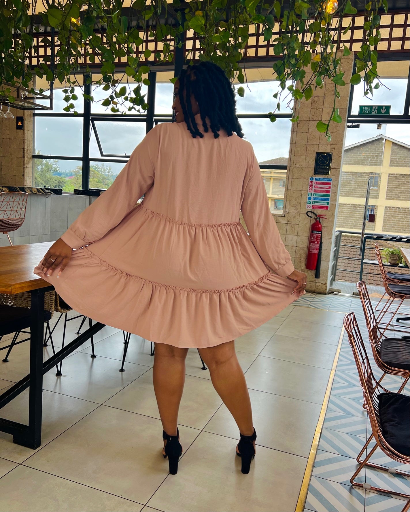 Khaki Button Down Shirtdress