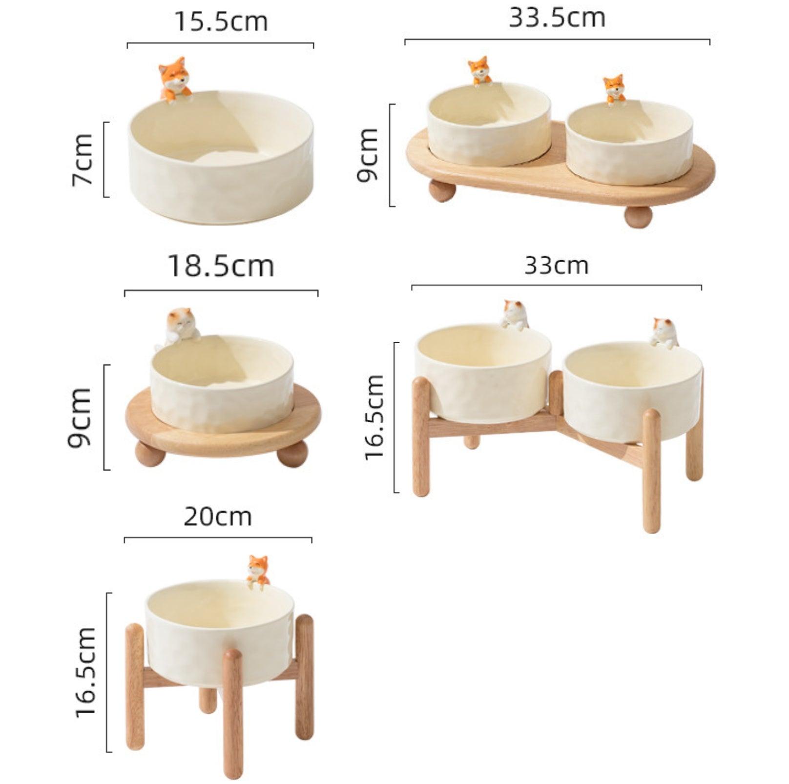 Nordic-style 3D Sculpture Ceramic Cat and Small Dog Bowl