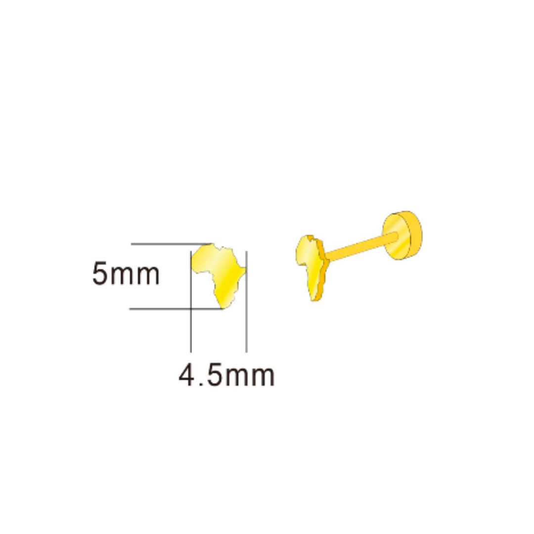 Tiny Africa studs - Gold