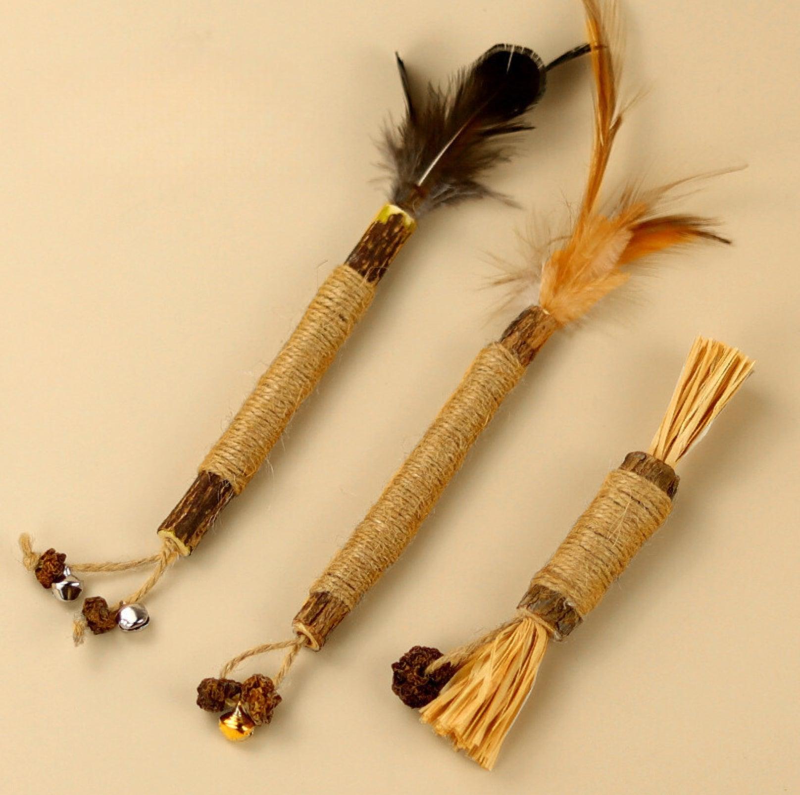 Feathered Catnip Stick Cat Toy