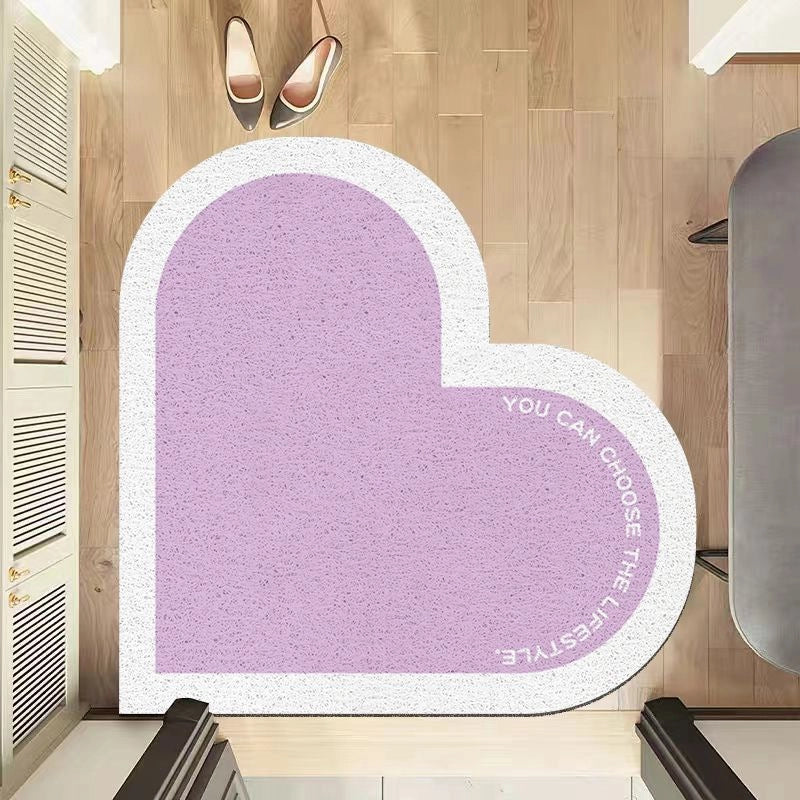 Casual Elegant Letter Heart Shape PVC Carpet Bathing