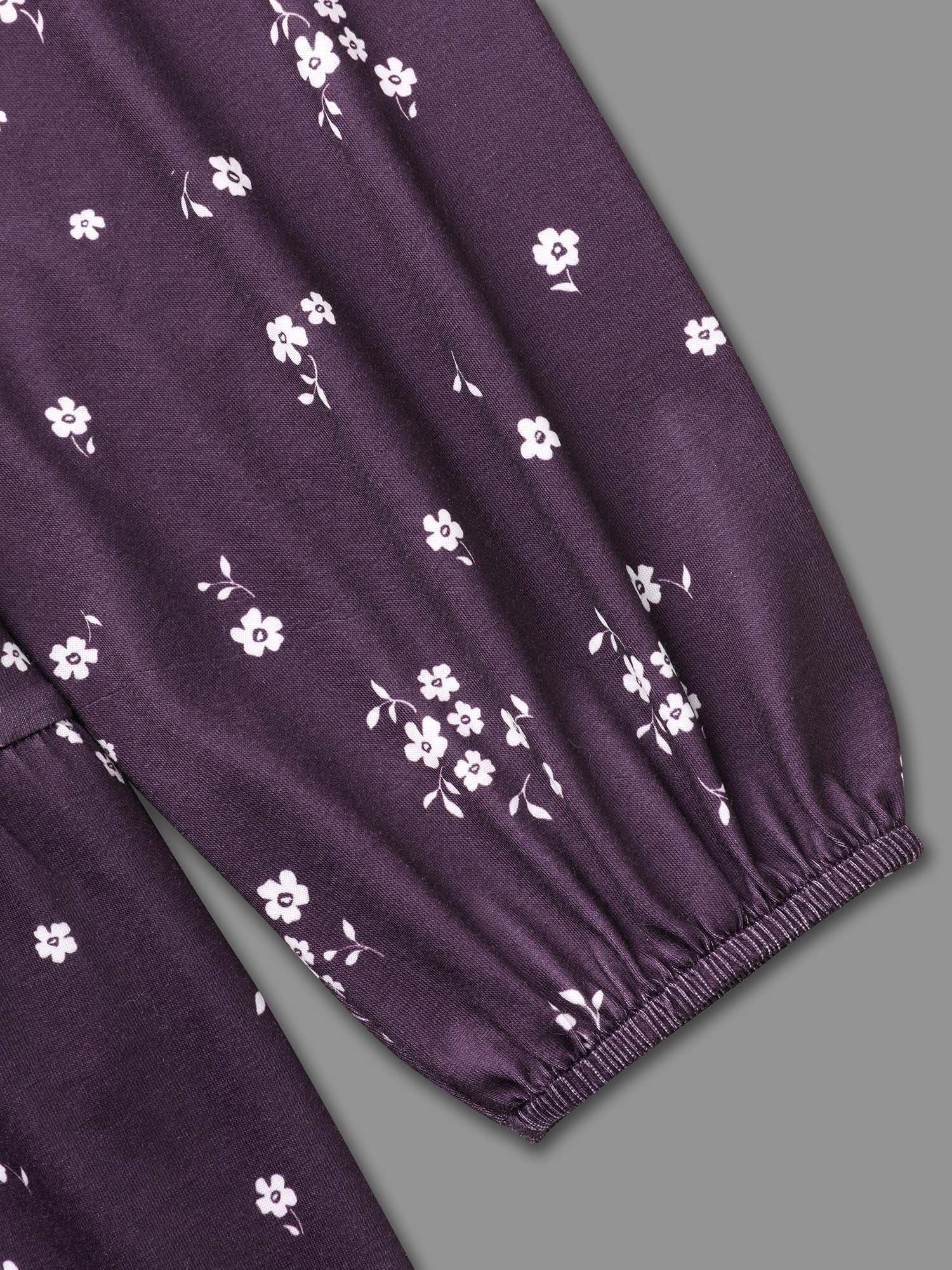 Ditsy Floral Gathered Ruffle Hem T-shirt