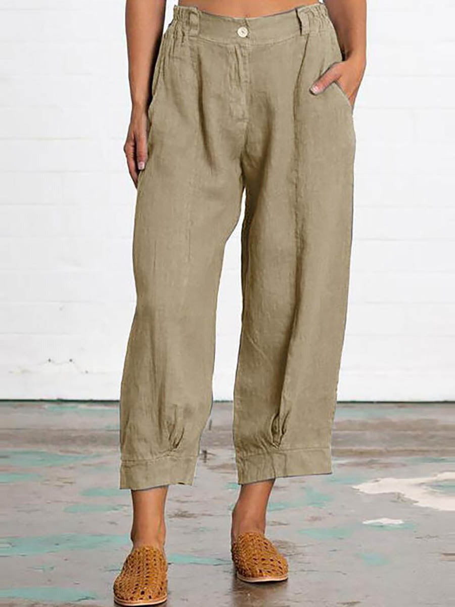 Mid Waist Straight Leg Pants