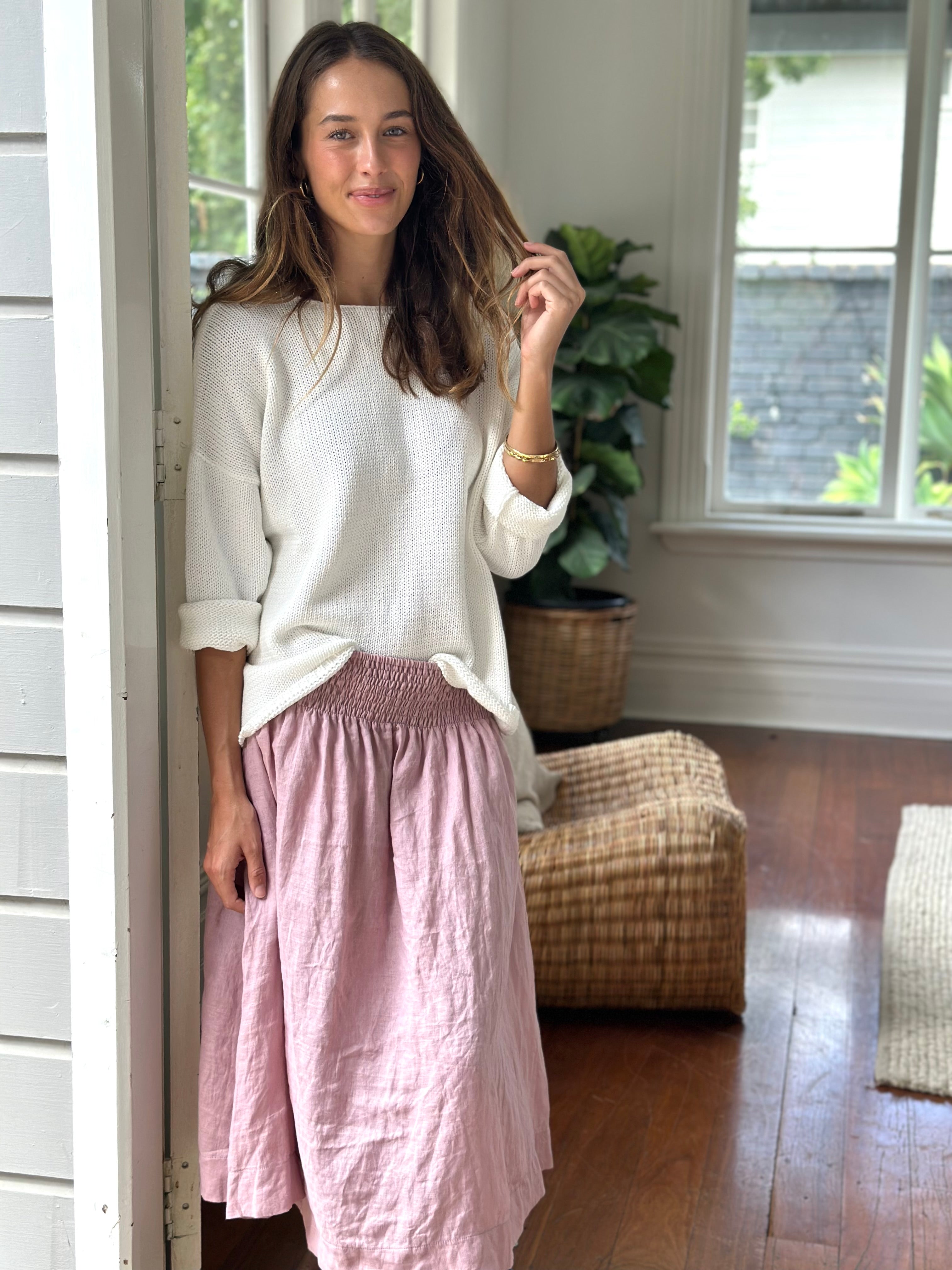 dusty rose linen