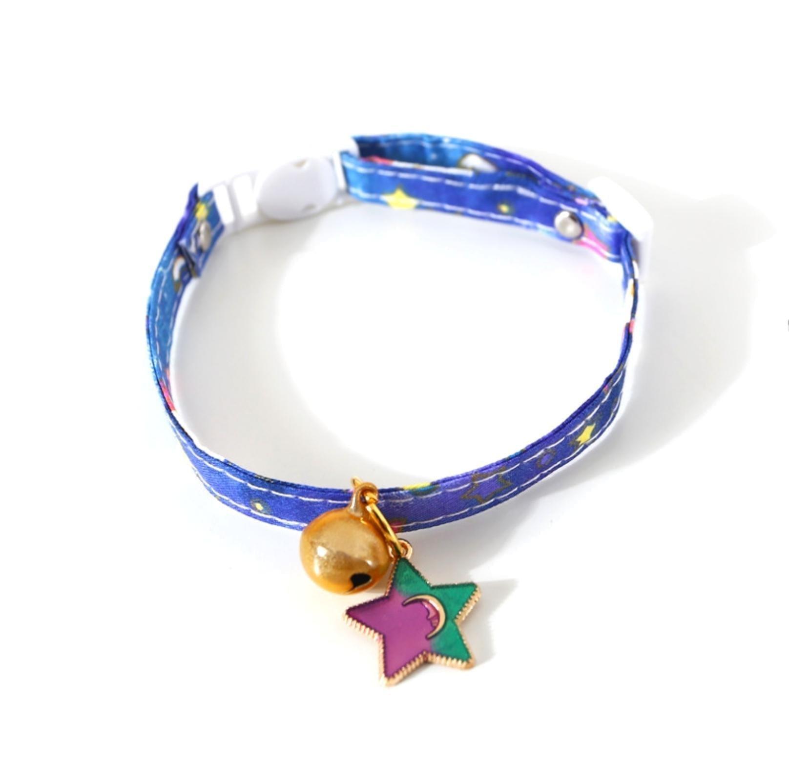 Sweet Moon and Star Series Adjustable Bell Cat Collar