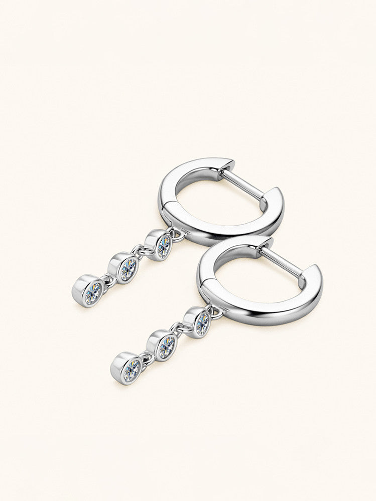 925 Sterling Silver Moissanite Drop Earrings