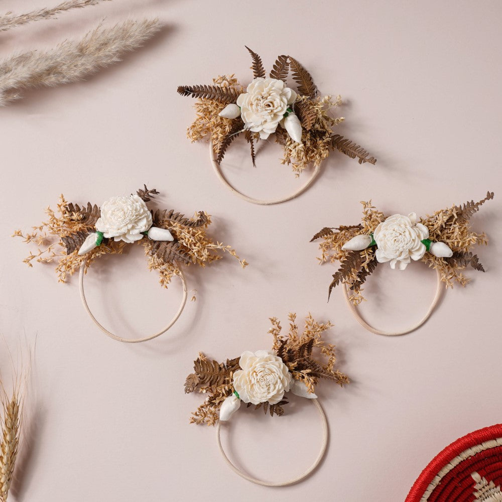 Shola Mini Floral Wreath Set Of 4