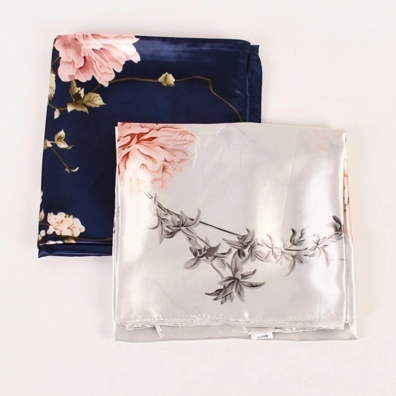 Women's Elegant Minimalist Flower Polyester Printing Silk Scarves