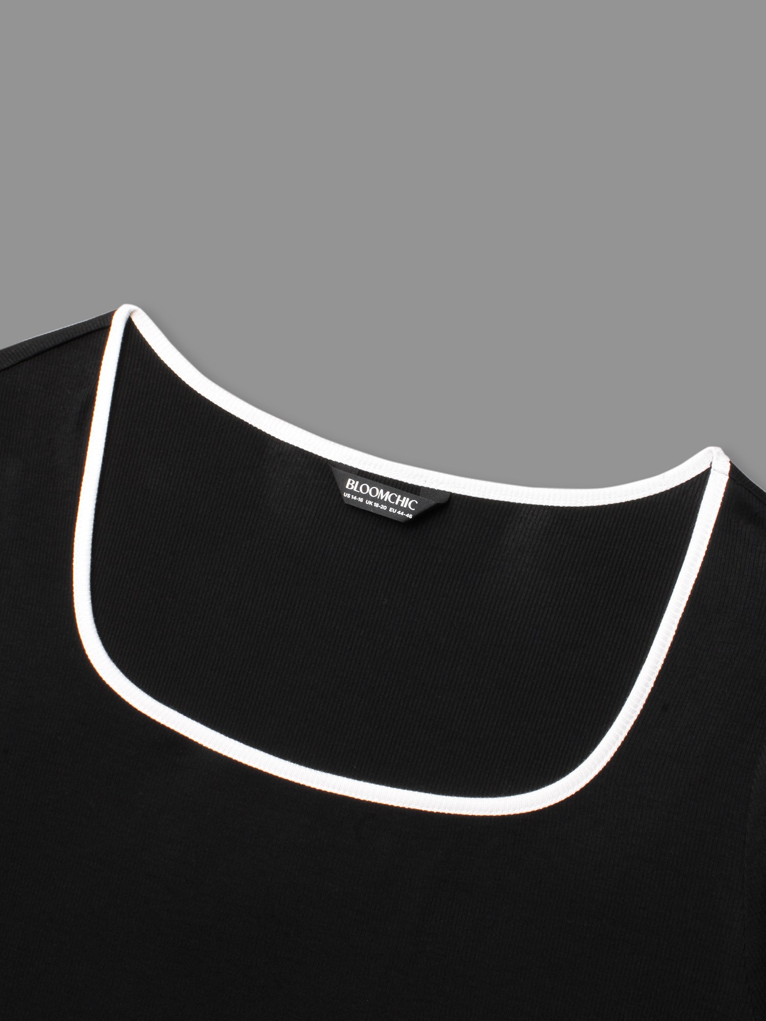Square Neck Contrast Trim T-shirt