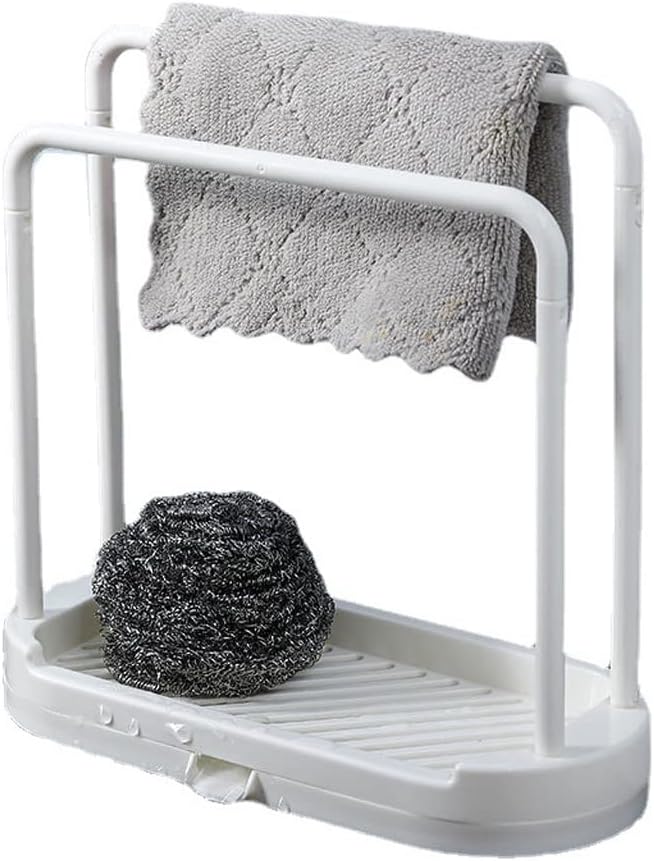 Kitchen Sponge Brush Holder Detachable Towel Rag Hanger For Bathroom Sink