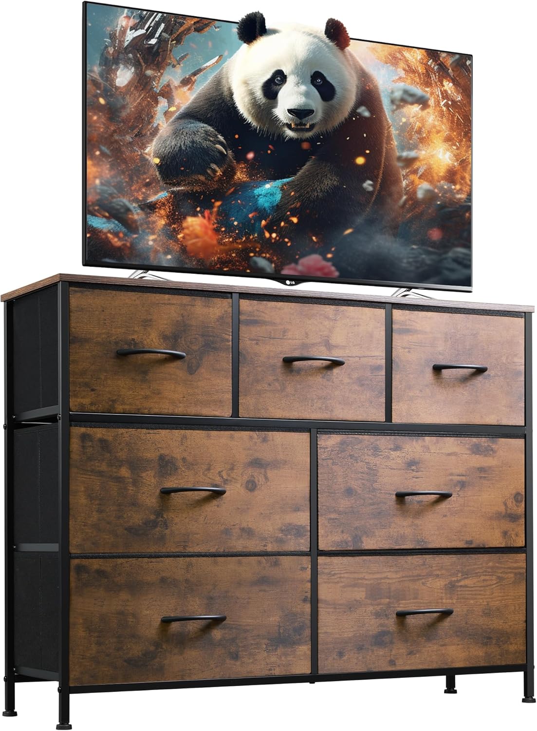 WLIVE 7 Drawer Dresser TV Stand, Dressers for Bedroom, Fabric Storage Tower