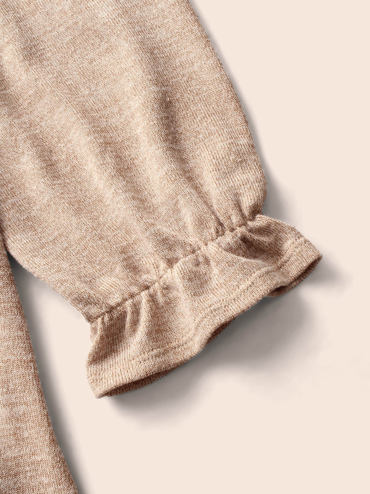 Round Neck Heather Pleated T-shirt