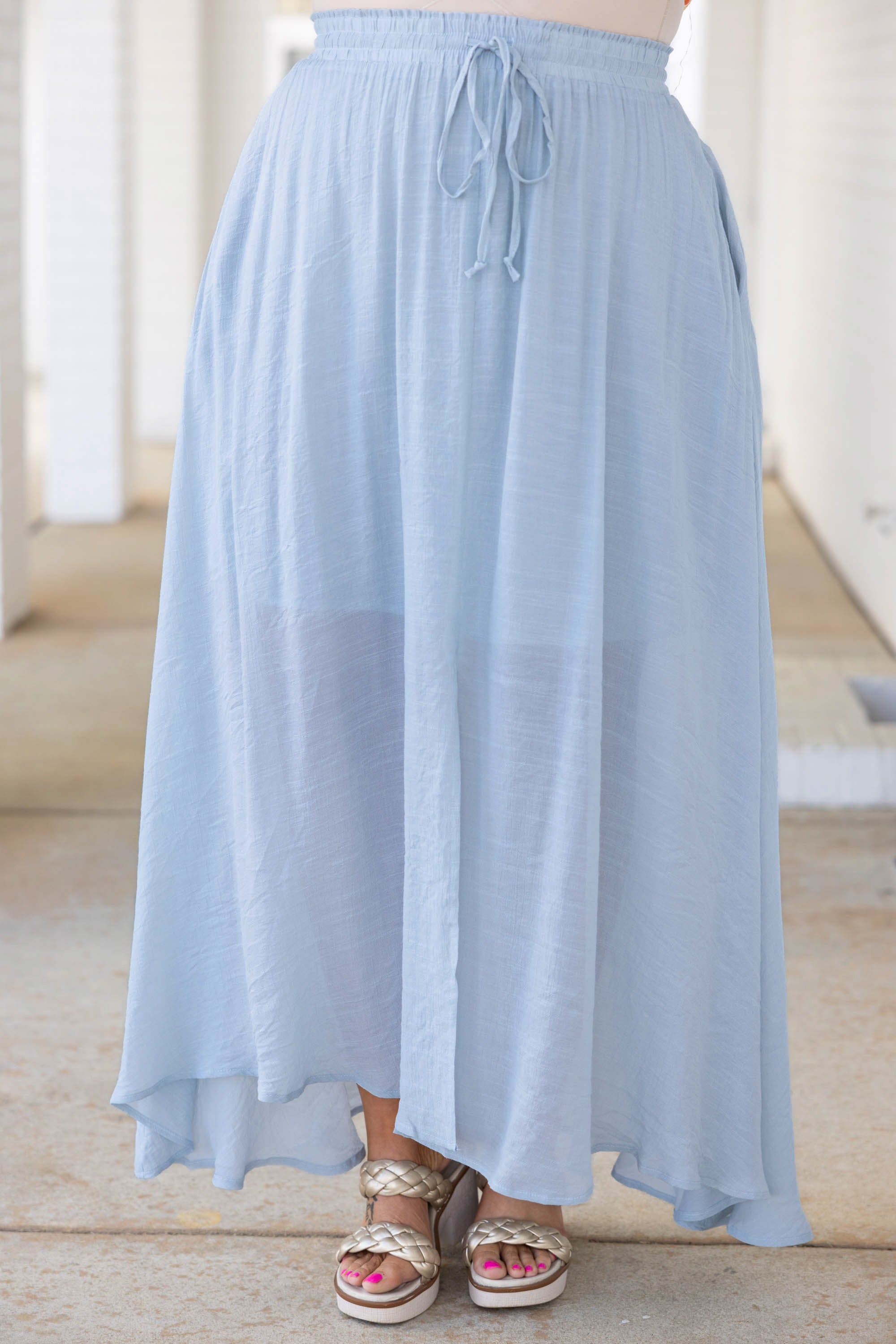 The Break Is Over Skirt. Misty Blue