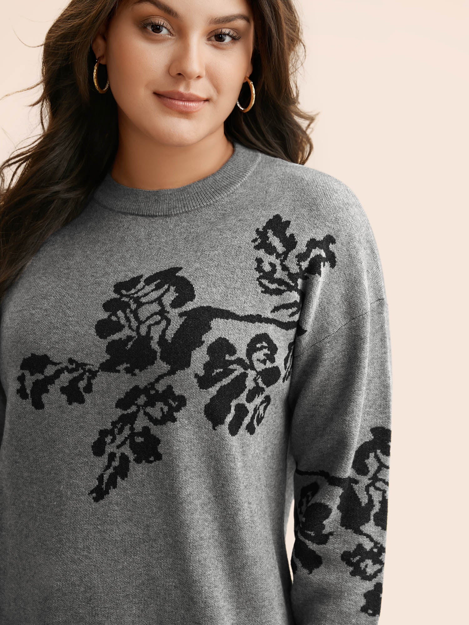Supersoft Essentials Jacquard Drop Shoulder Pullover
