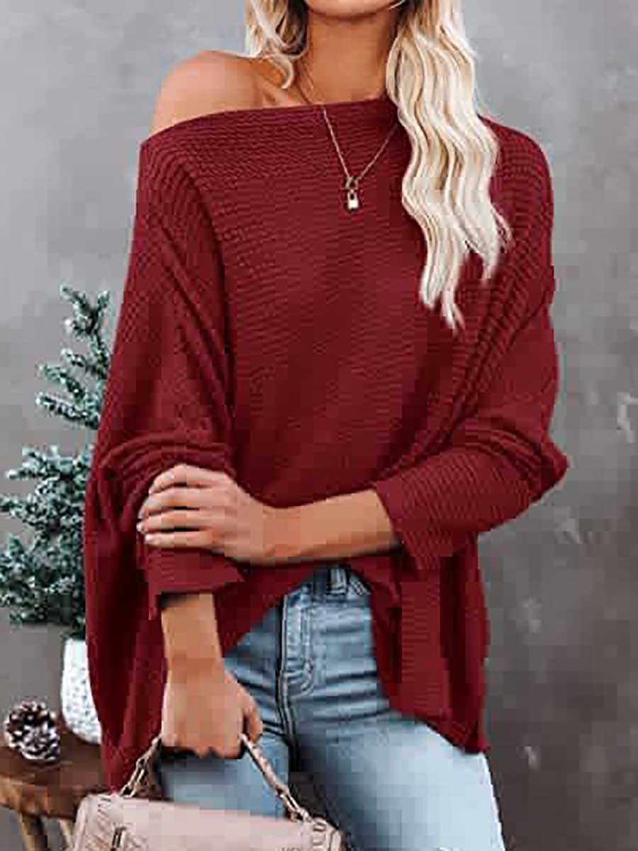 Knitted waffle slouchy top