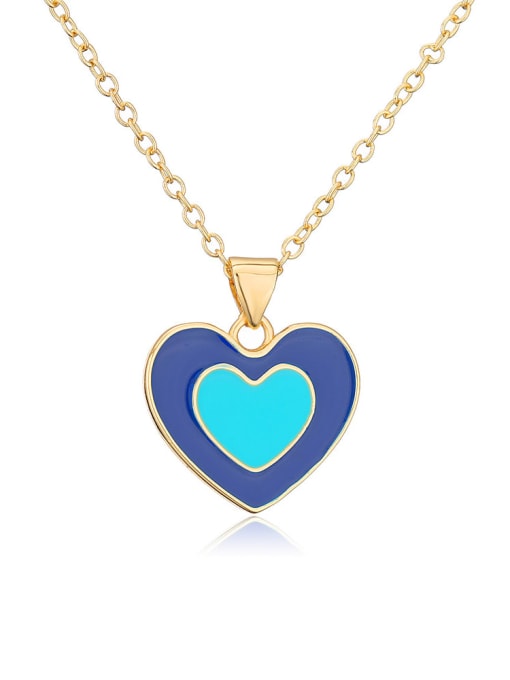 Coloured Heart Pendant & Chain