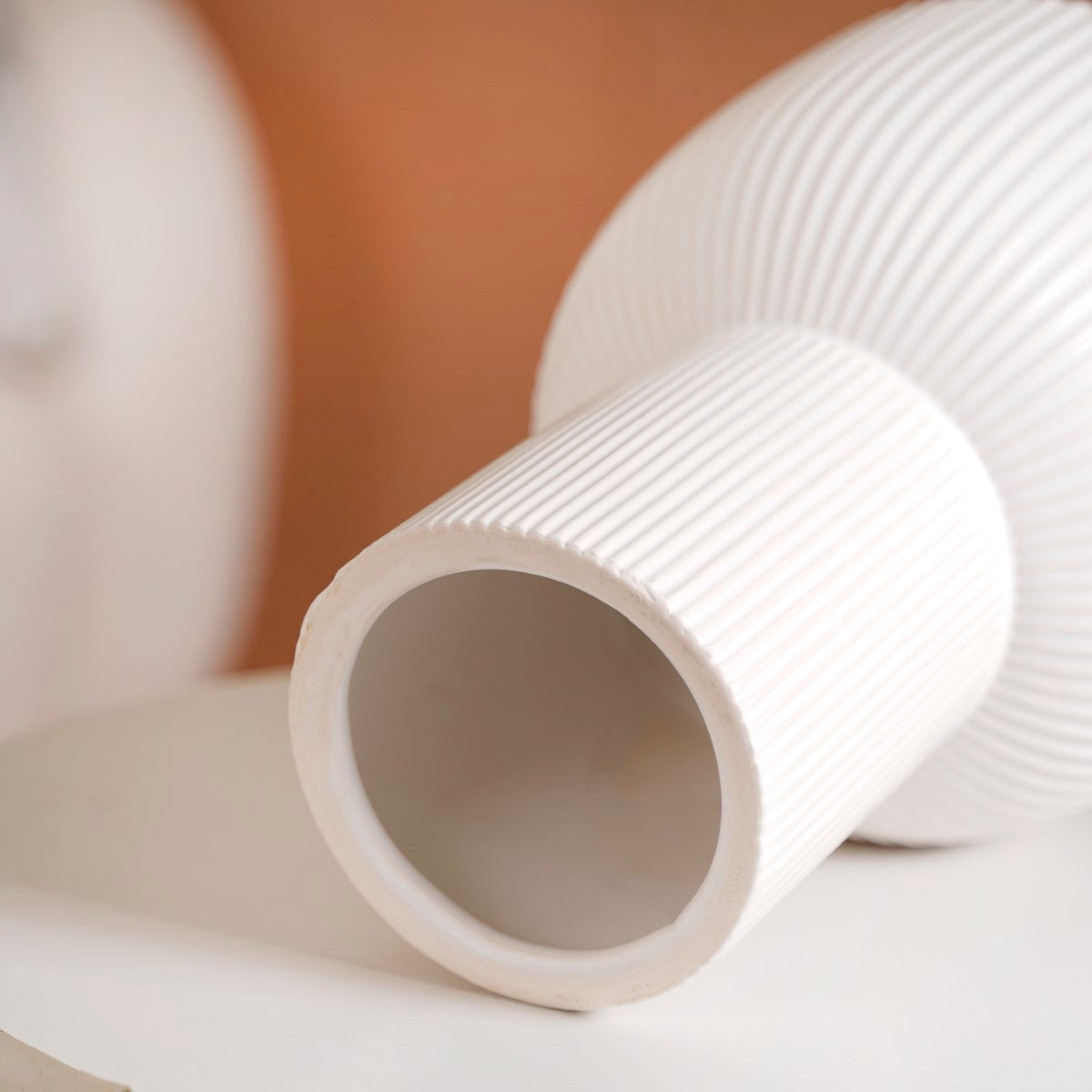 European Ceramic Flower Pot White