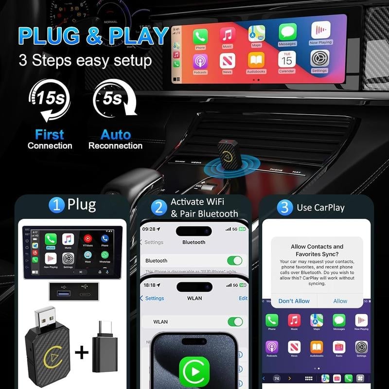 💥LAST DAY SALE 49% OFF💥-Mini Wireless Apple CarPlay Adapter