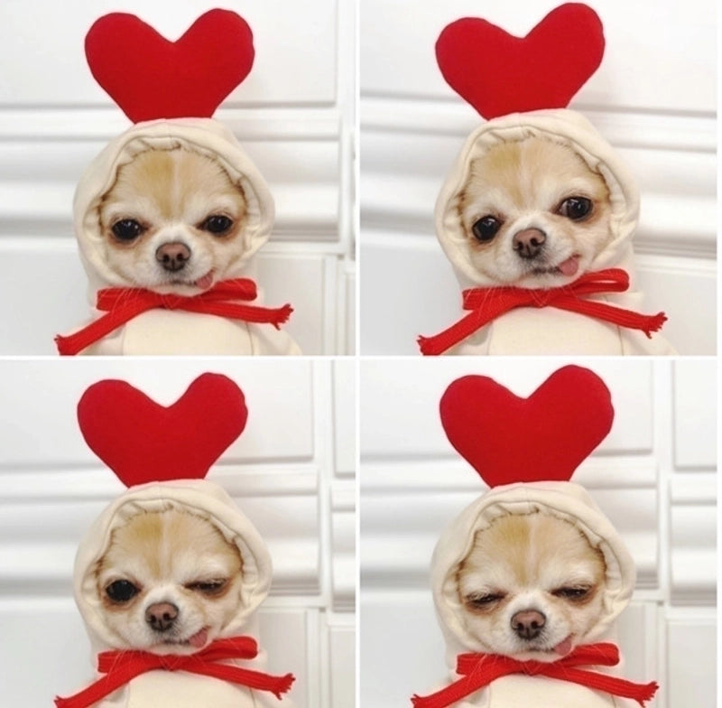 Fashion Polyester Christmas Heart Shape Frog Elk Pet Clothing