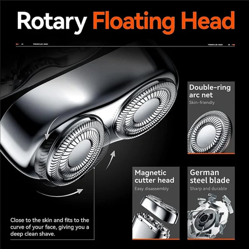 Rechargeable Waterproof Compact Electric Razor for Home. Car. Travel