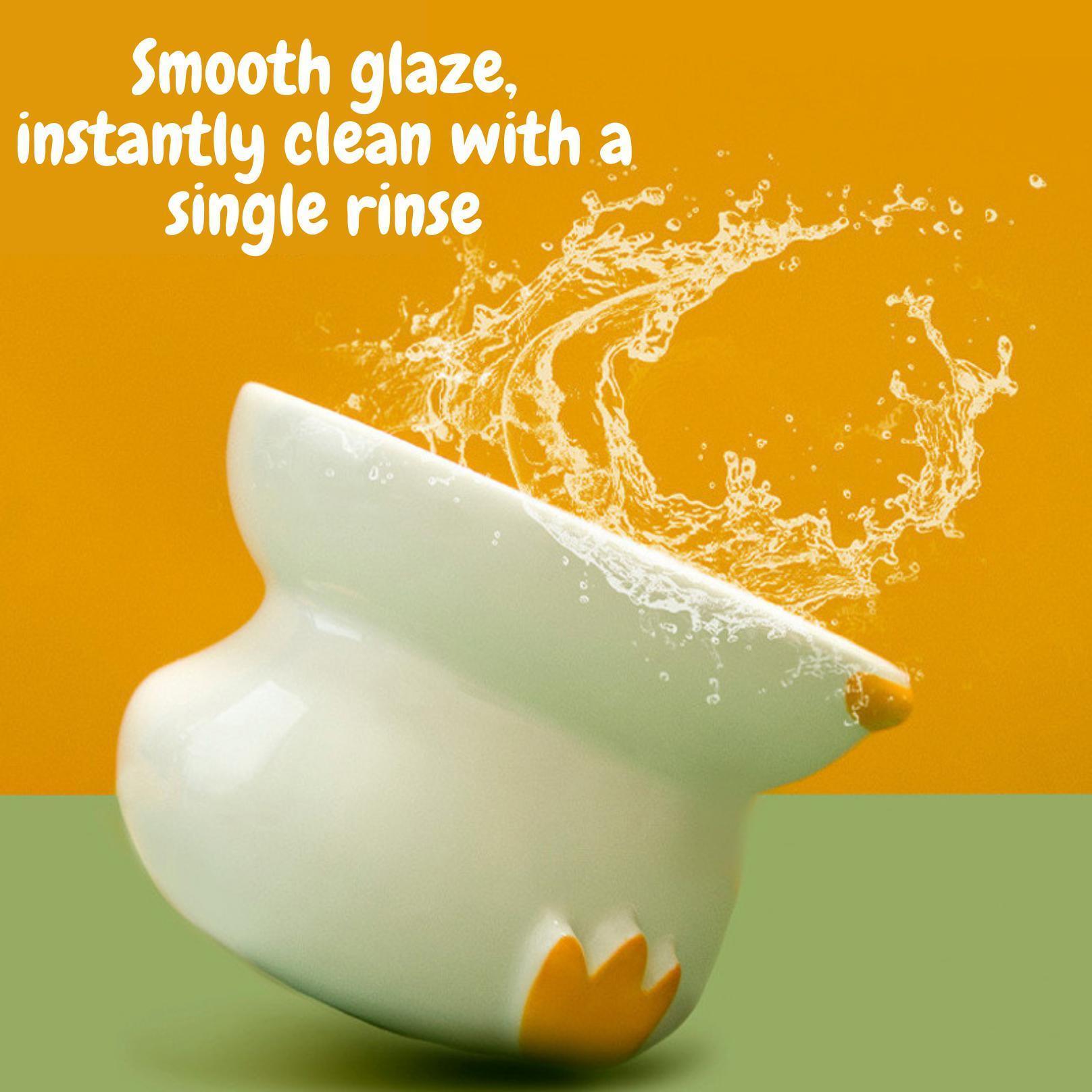 Duck-Shaped Elevated Ceramic Cat Bowls Small Dog Bowls