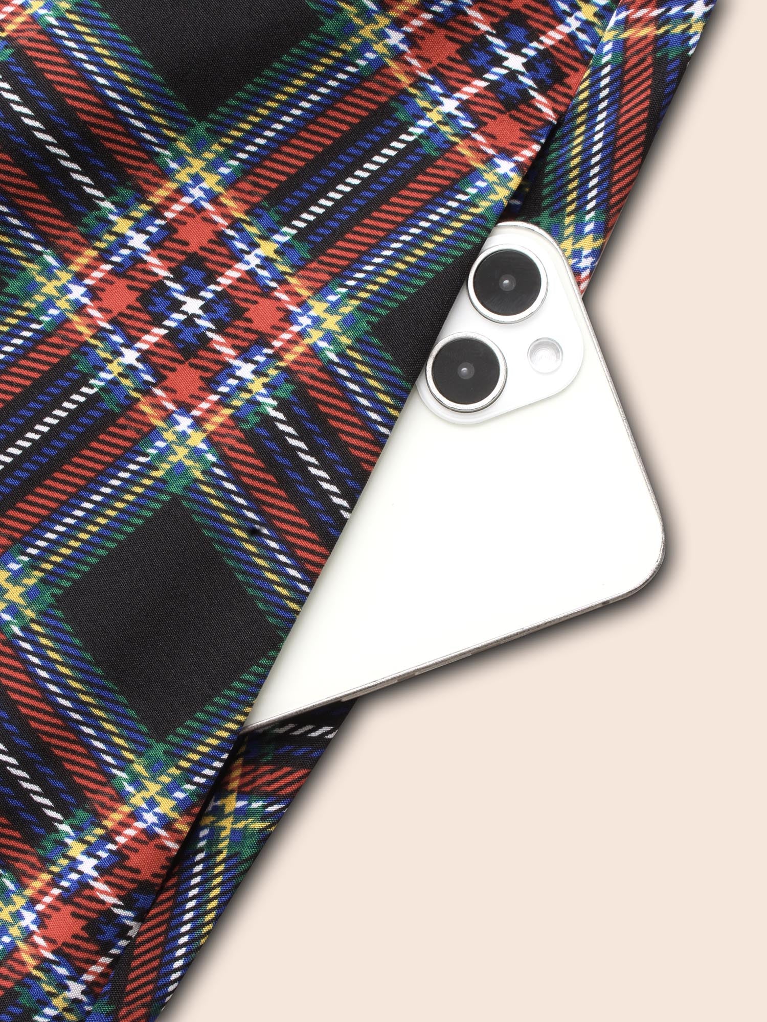 Plaid Square Neckline Puffy Sleeve Midi Dress