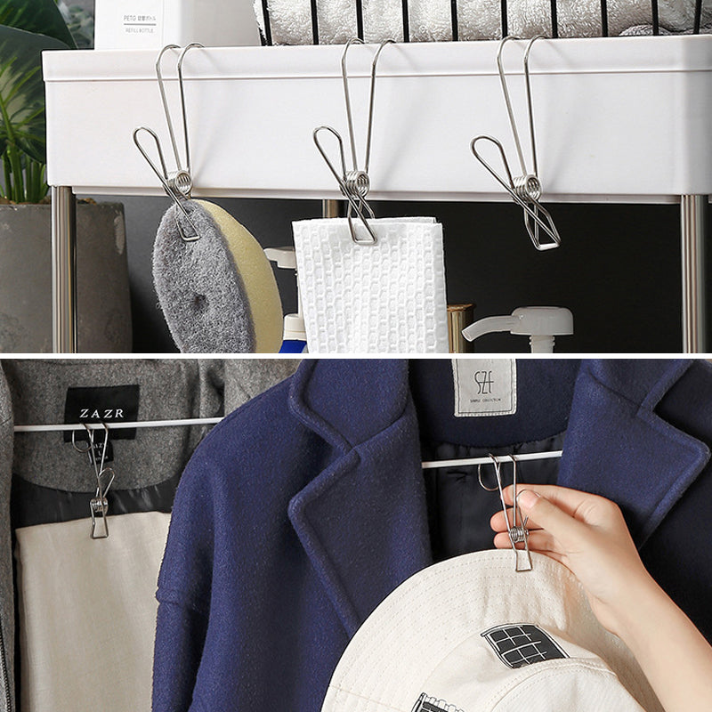 Stainless Steel Clothes Pins Hook Clip10PCS