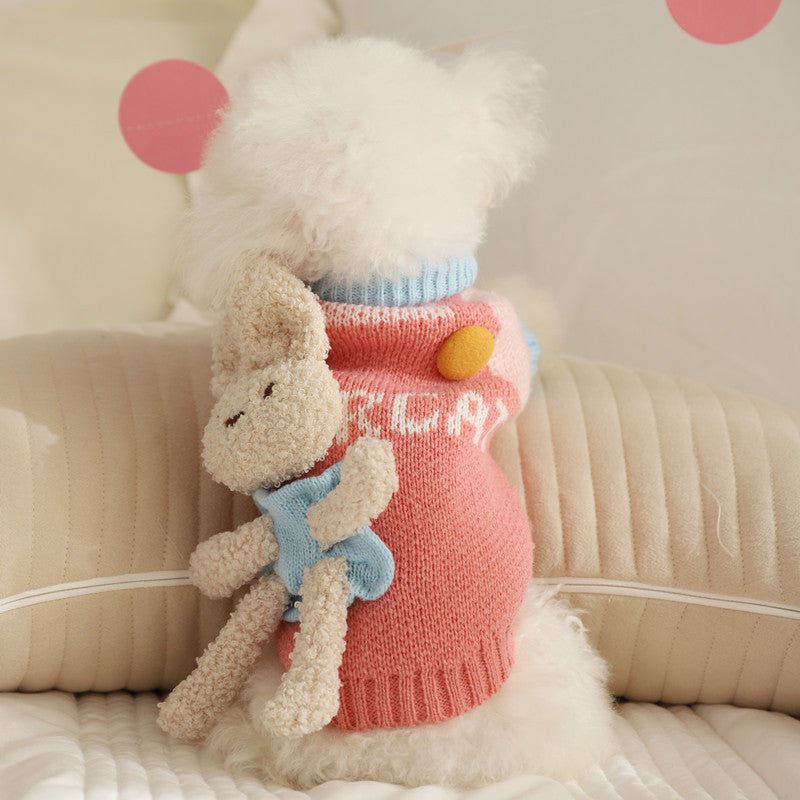 Warm Dog Cat Sweater with Doll