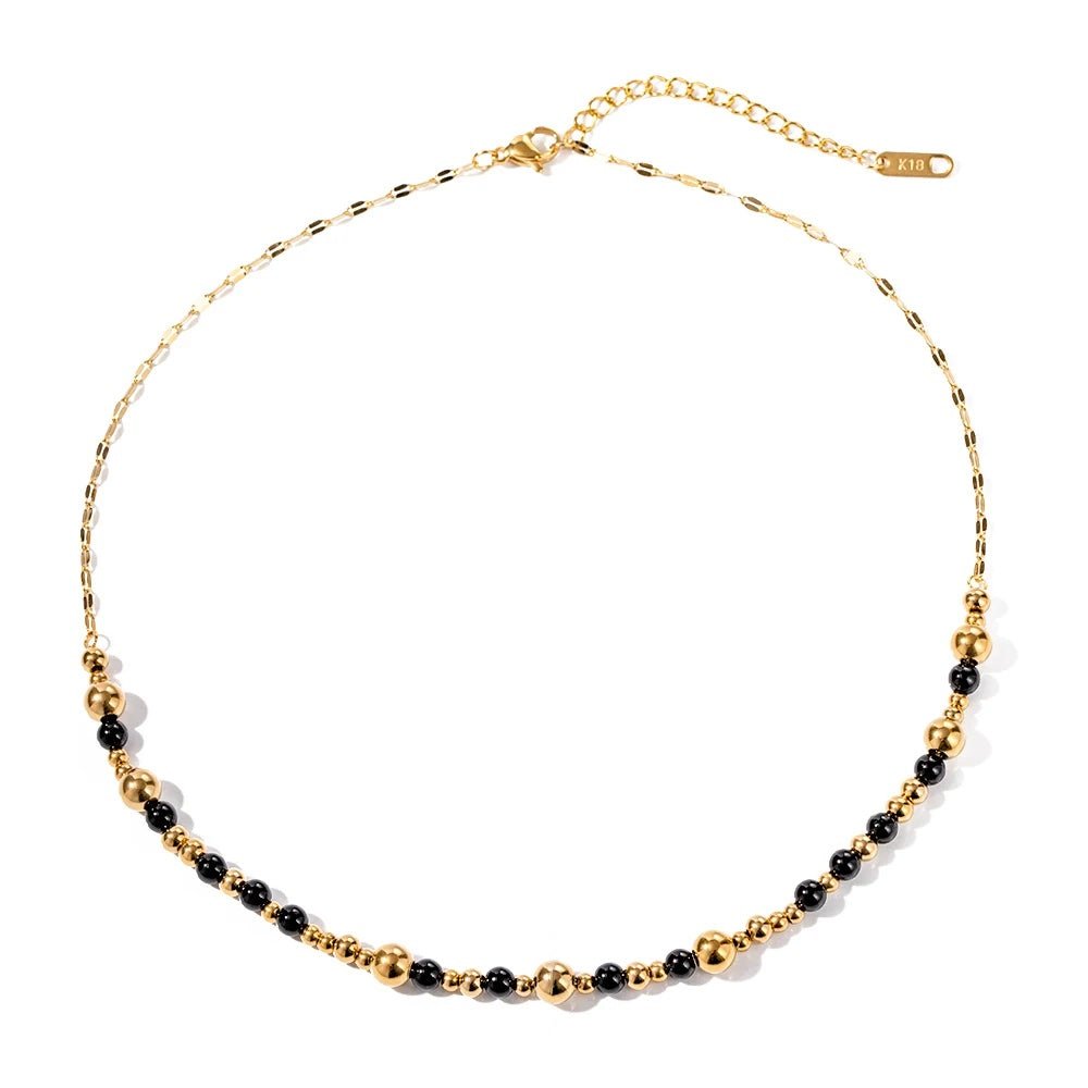 Vintage Inspired Contrast Gold Bead Bracelet and Necklace Set