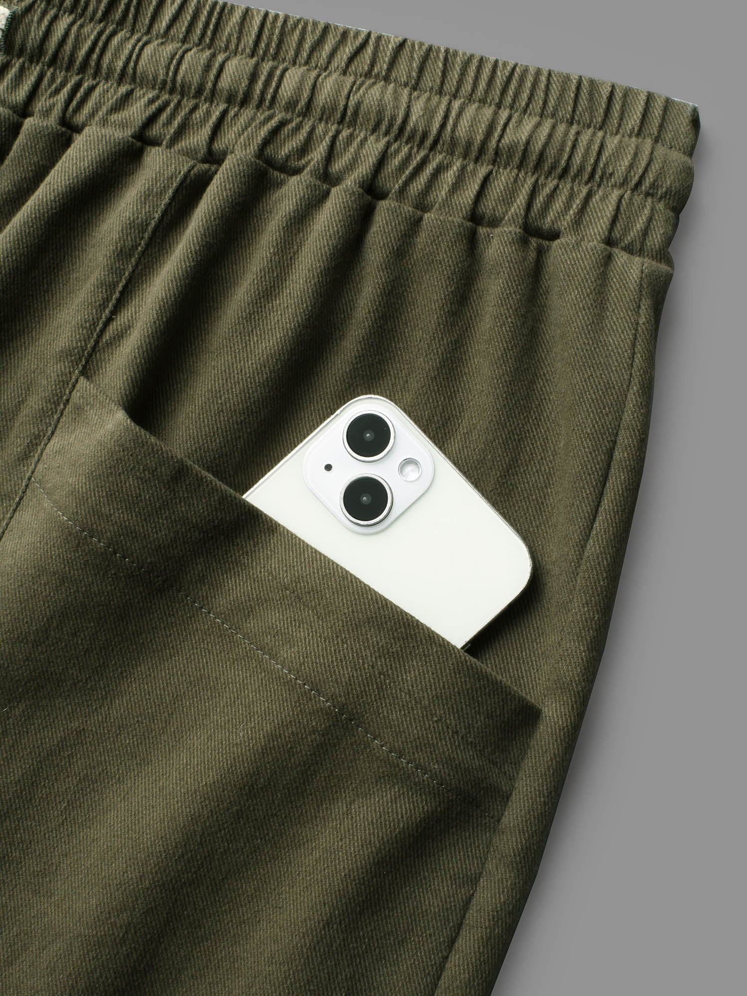 Solid Drawstring Patch Pocket Carrot Pants