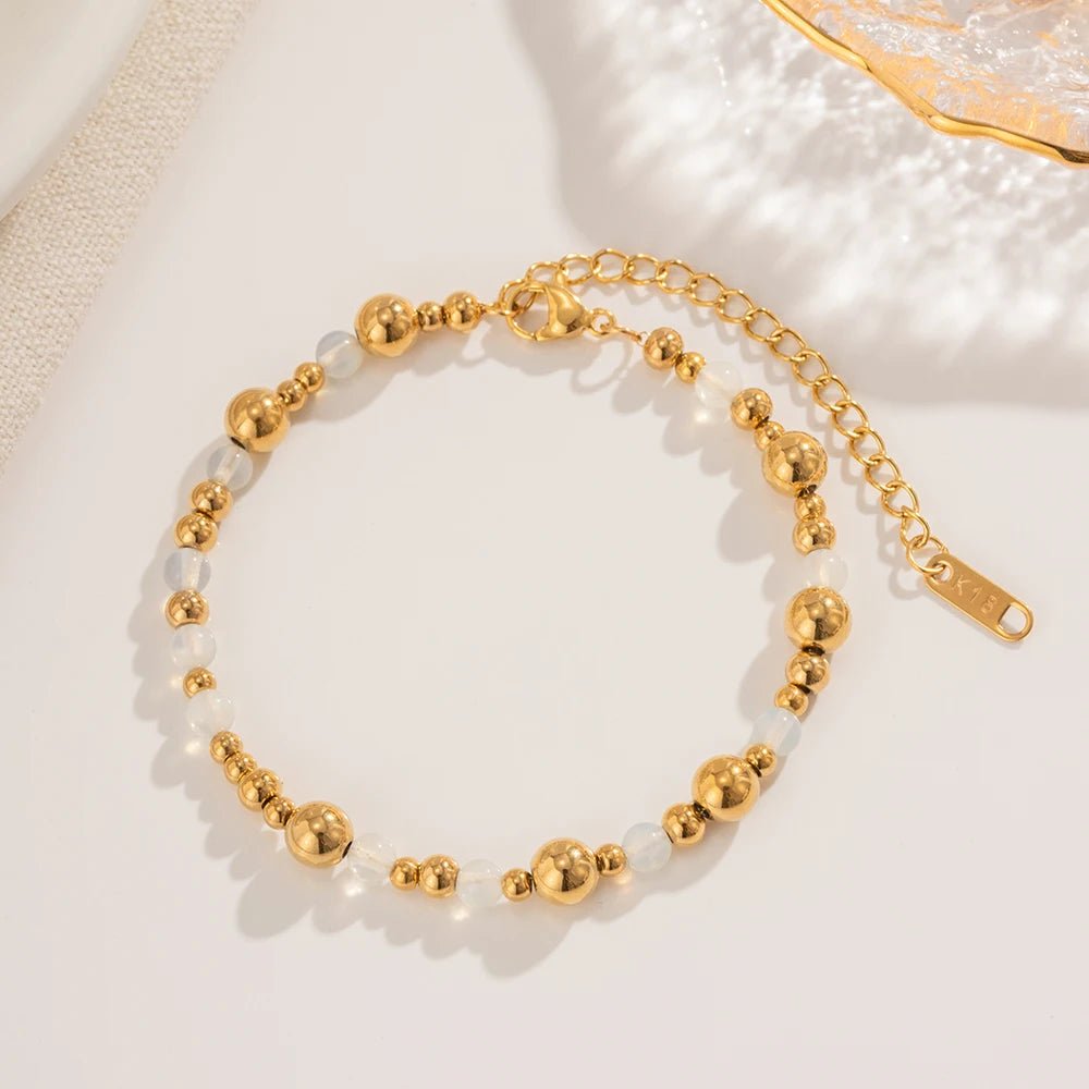 Vintage Inspired Contrast Gold Bead Bracelet and Necklace Set
