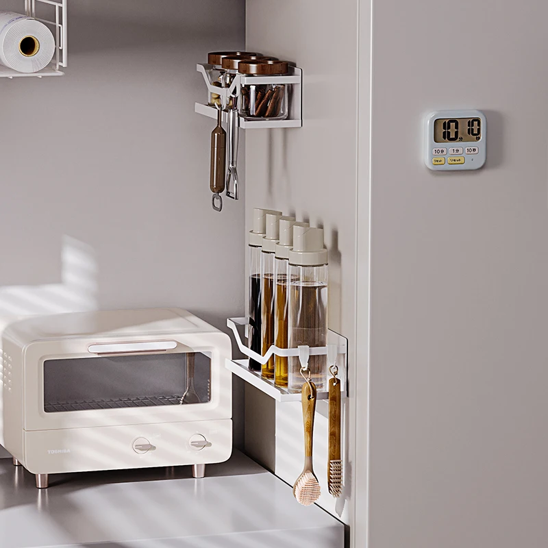 refrigerator magnetic storage rack kitchen supplies seasonings punch-free side storage artifact hanger