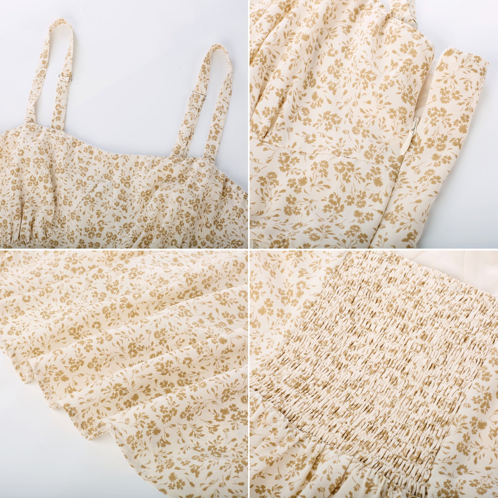 Sun Dresses for Women 2024 Boho Midi Dresses Casual Spaghetti Ruffle Dress Wedding Guest Dresses