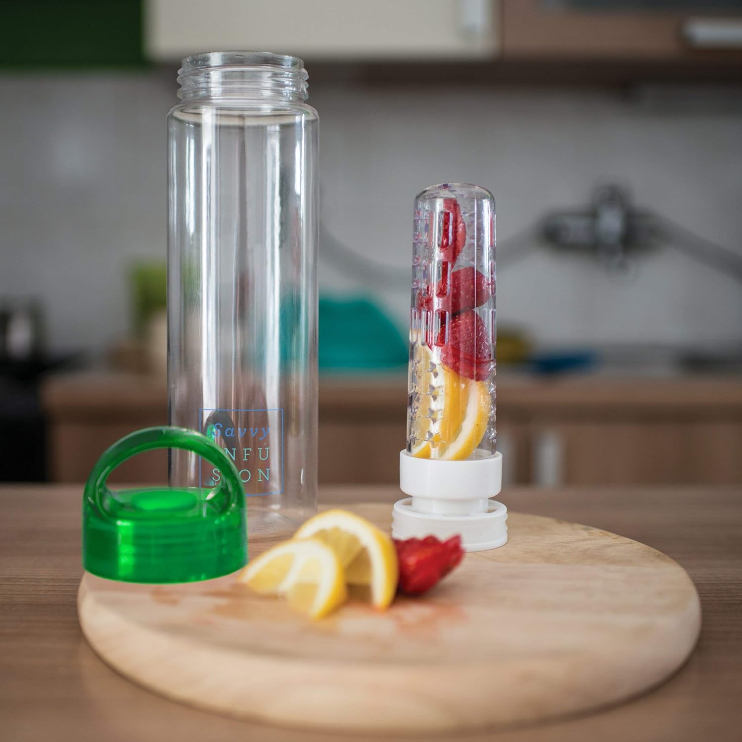 Infusion Water Bottles - Fruit Infuser Bottle With Unique Leak Proof Silicone Sealed Cap