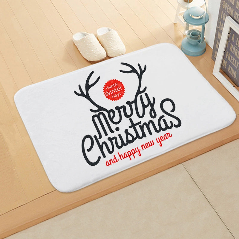 Cute Christmas Tree Snowflake Flannel Fabric Floor Mat