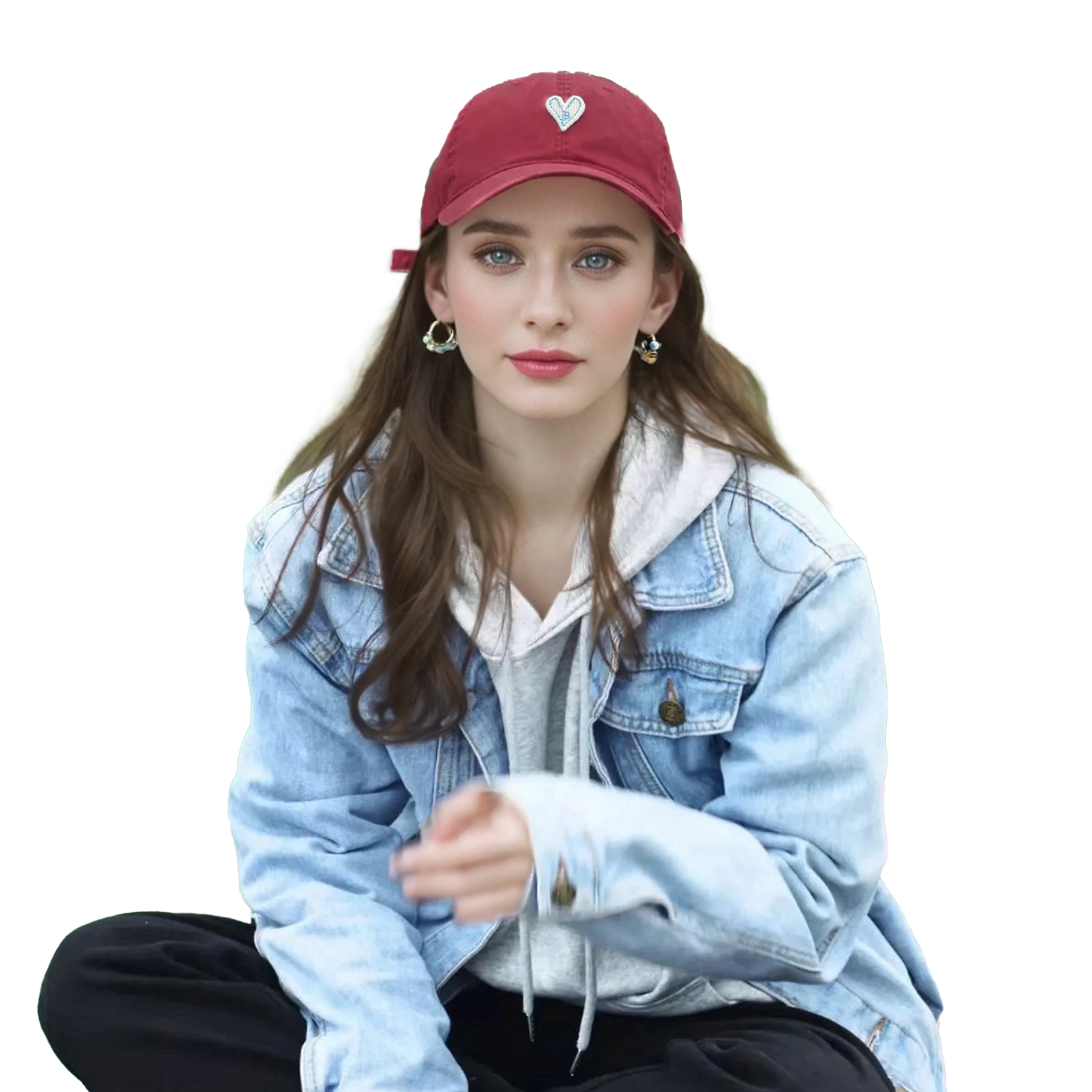 Heart Embroidery Cap
