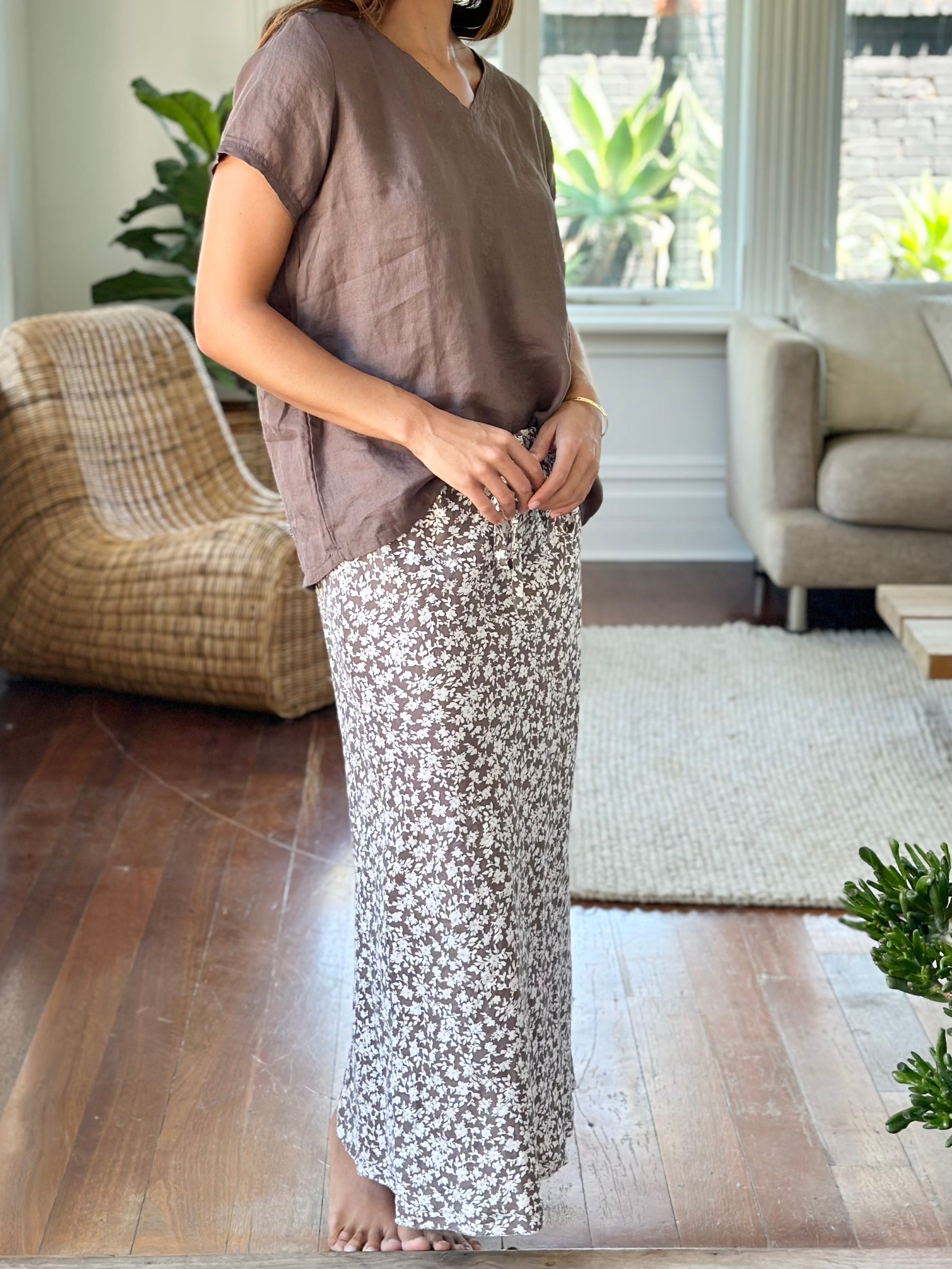 soil floral linen