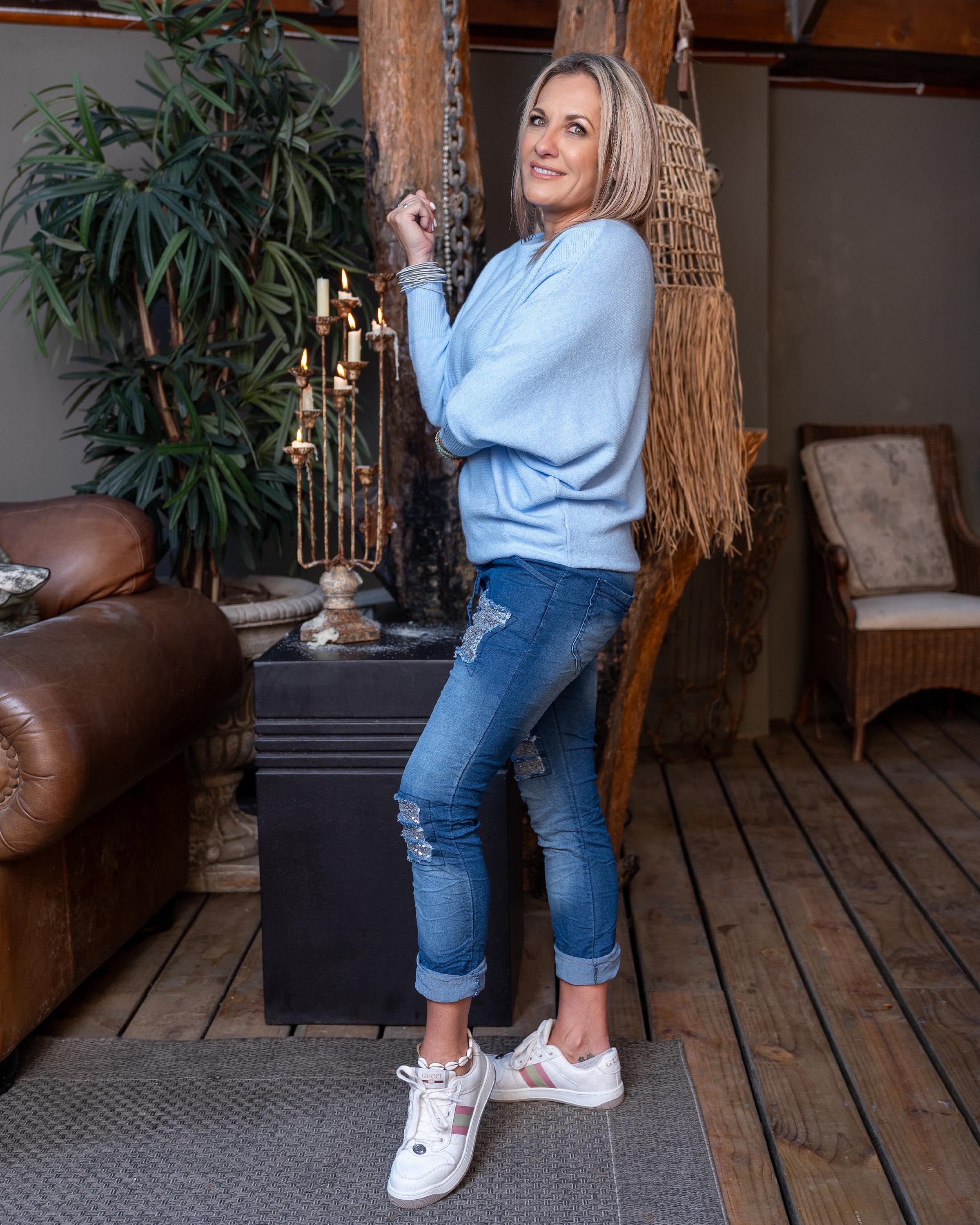 Cashmere Feel Knit | Blue