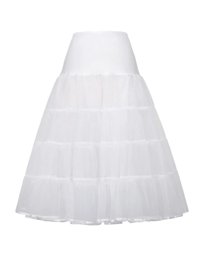 Retro Vintage 2-Layers Voile Dress Crinoline Underskirt Petticoat