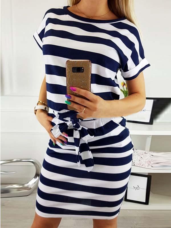 O Neck Midi Dress With Belt (4 colors)