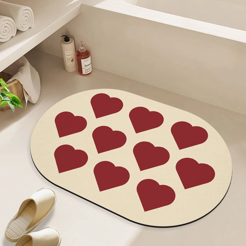 Casual Elegant Geometric Heart Shape PVC Carpet Bathing