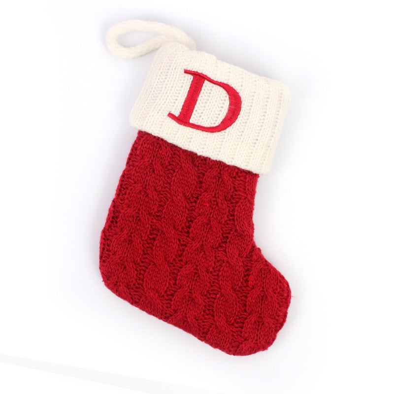 Christmas Red Socks Alphabet Knitting Christmas-Tree Pendant