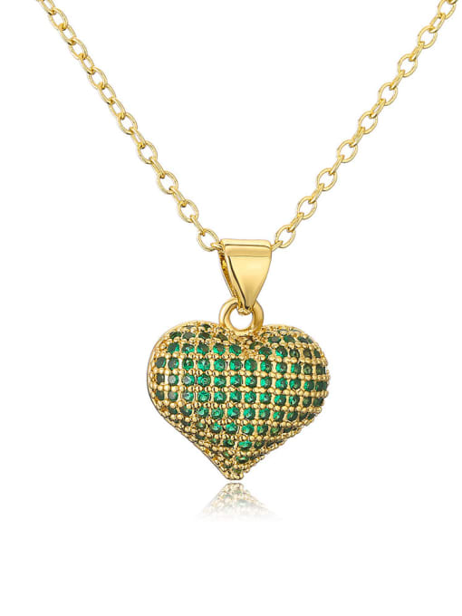 Cubic Zirconia Heart Pendant & Chain