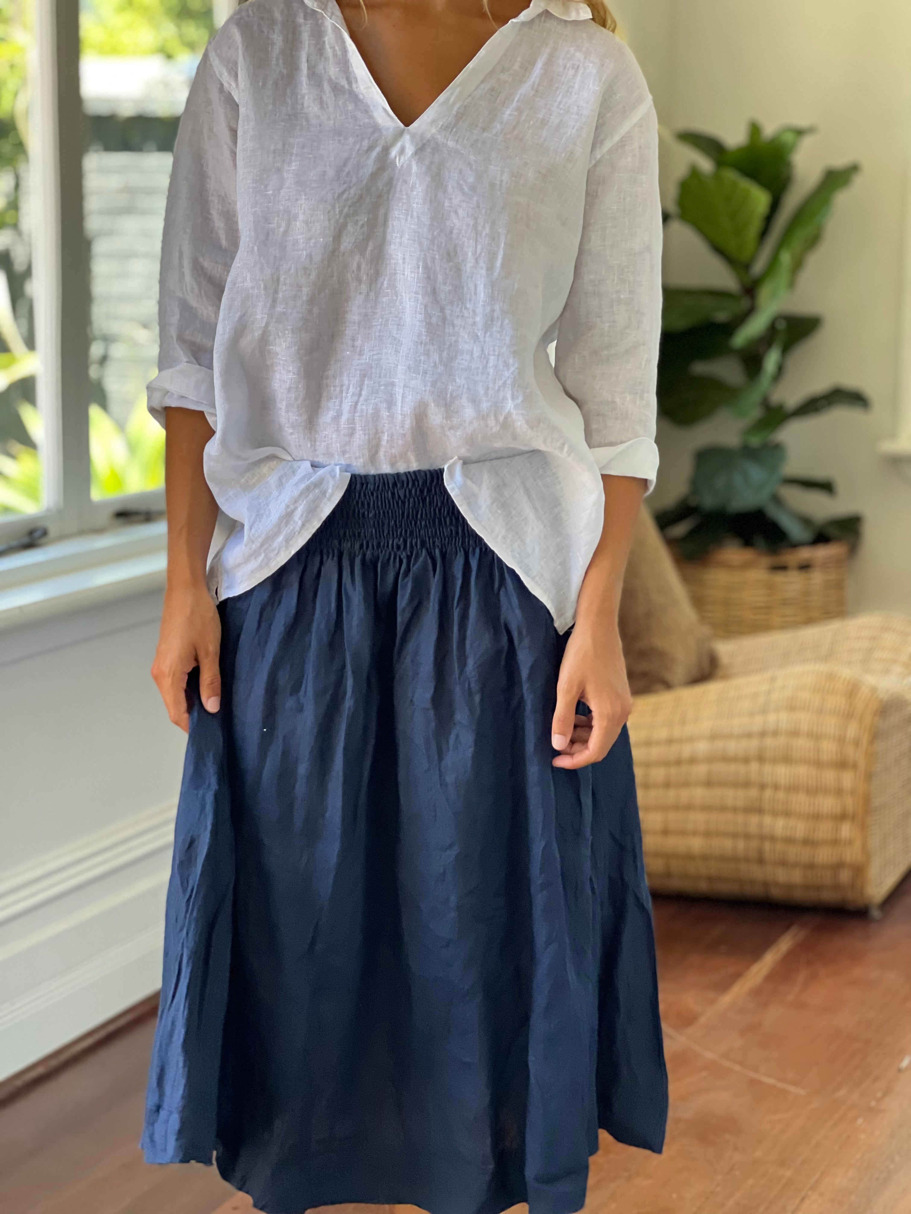 navy linen